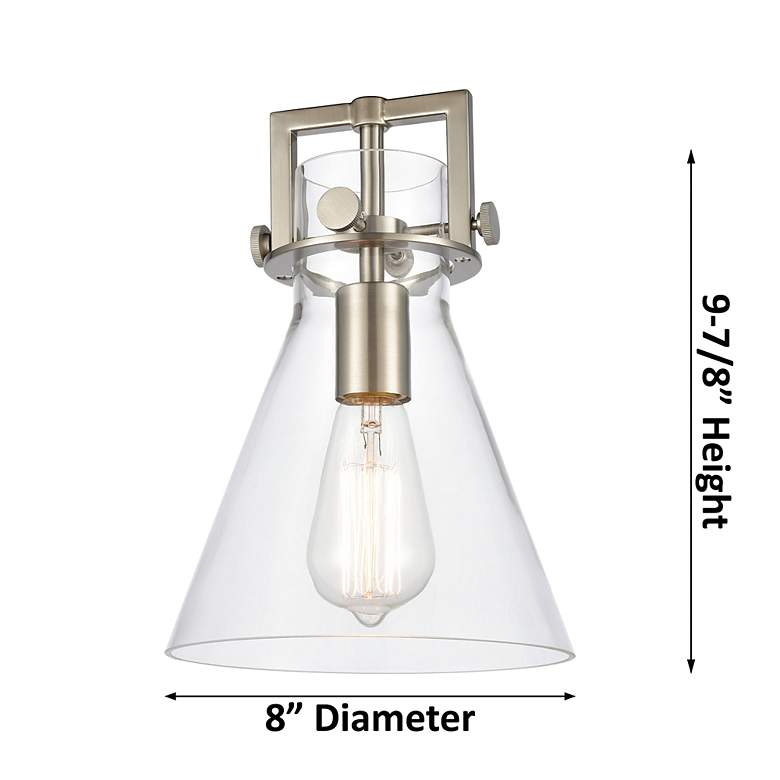 Image 3 Newton Cone 8" Wide Matte Black Mini Pendant more views