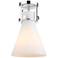 Newton Cone 8" Wide Polished Nickel Flush Mount with White Shade