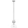 Newton Cone 8" Wide Stem Hung Satin Nickel Pendant With Clear Shade