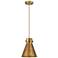 Newton Cone 8"W Brushed Brass Mini Pendant w/ Brass Shade