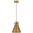 Newton Cone 8"W Brushed Brass Mini Pendant w/ Brass Shade