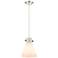 Newton Cone 8"W Polished Nickel Cord Hung Pendant With Matte White Sha