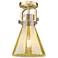 Newton Cone 8"W Brushed Brass Arched Flush Mount With Mercury Shade