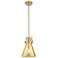 Newton Cone 8"W Champagne Bronze Stem Mini Pendant With Mercury Shade
