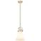 Newton Cone 8"W Champagne Stem Arched Mini Pendant With White Shade