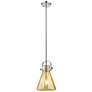 1_Newton Cone 8"W Nickel Stem Arched Mini Pendant w/ Mercury Shade