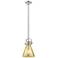 Newton Cone 8"W Nickel Stem Arched Mini Pendant w/ Mercury Shade