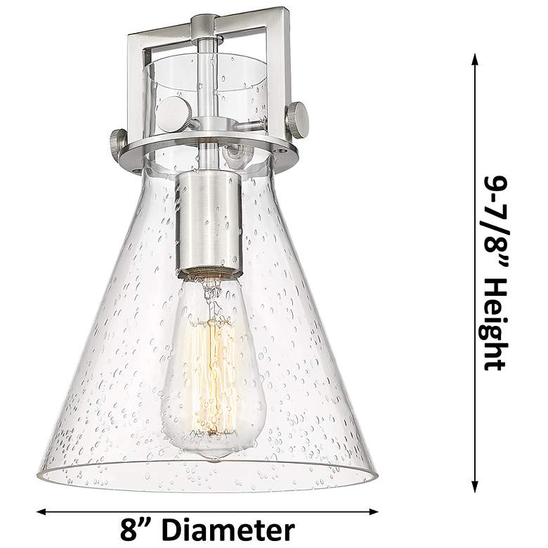 Image 2 Newton Cone 8"W Nickel Stem Arched Mini Pendant w/ Mercury Shade more views