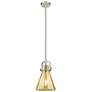 1_Newton Cone 8"W Satin Nickel Stem Arched Mini Pendant w/ Mercury Shade