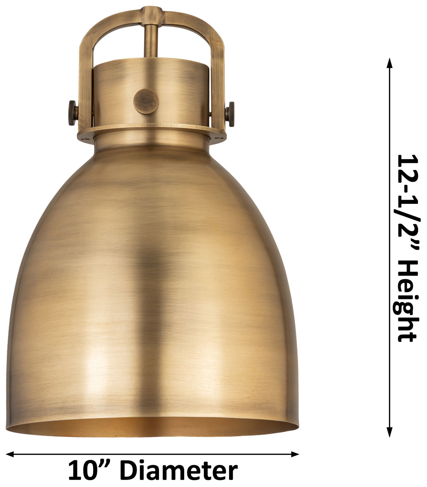 Image 4 Newton Metal Bell 10"W Brushed Brass Corded Pendant w/ Brushed Brass S more views