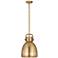 Newton Metal Bell 10"W Brushed Brass Stemmed Pendant w/ Brushed Brass