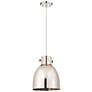 Newton Metal Bell 10"W Polished Nickel Corded Pendant w/ Nickel Shade