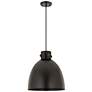 Newton Metal Bell 14" Wide Matte Black Corded Pendant w/ Matte Black S