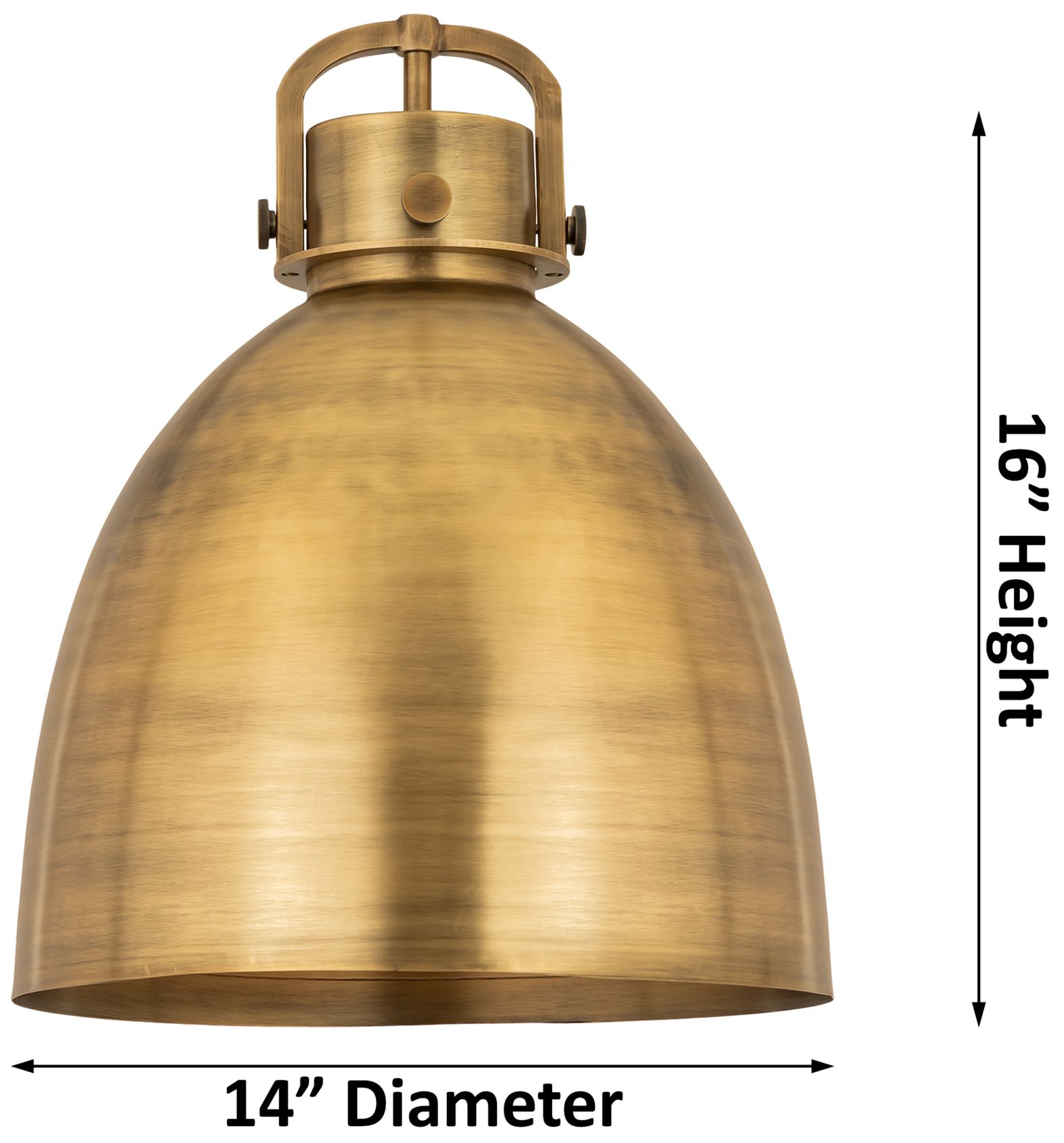 Image 4 Newton Metal Bell 14"W Brushed Brass Corded Pendant w/ Brushed Brass S more views