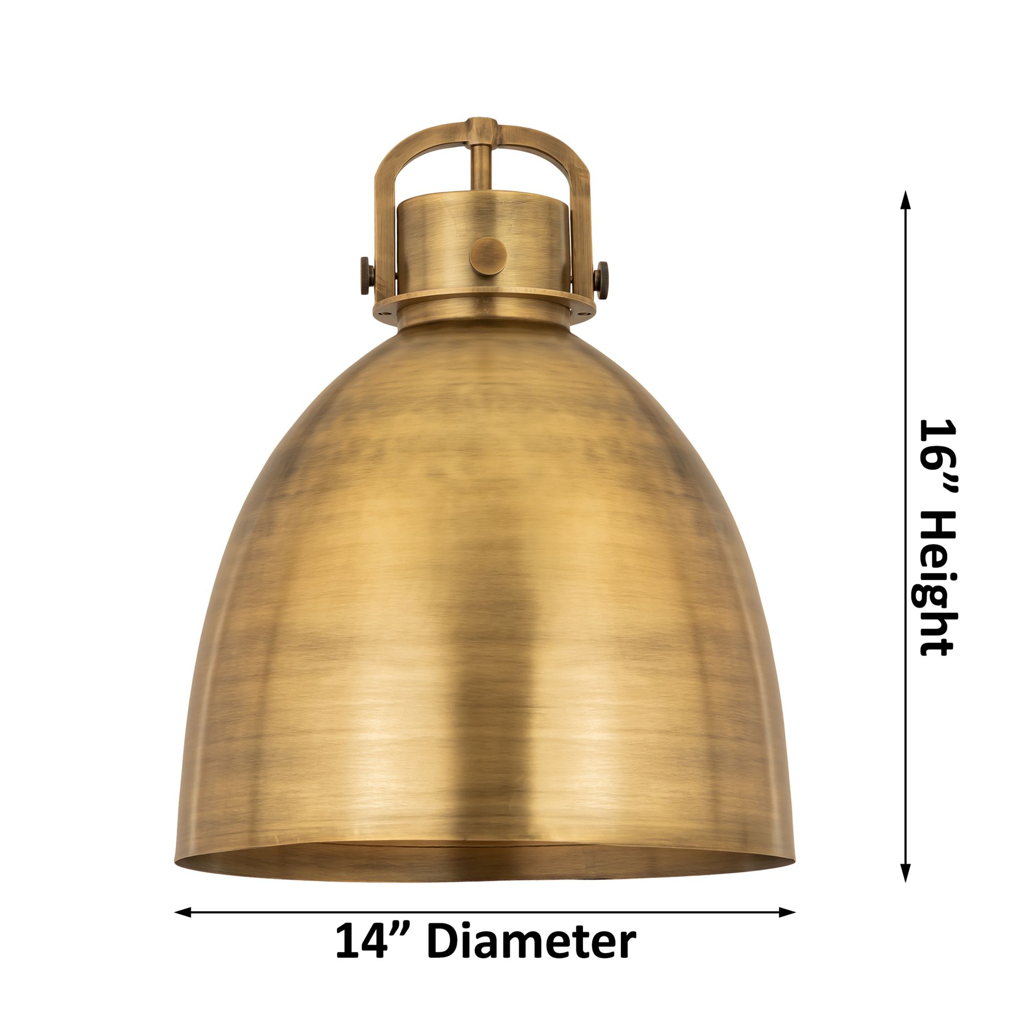 Image 3 Newton Metal Bell 14"W Brushed Brass Stemmed Pendant w/ Brushed Brass  more views