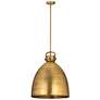 Newton Metal Bell 18"W Brushed Brass Stemmed Pendant w/ Brushed Brass