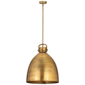 Newton Metal Bell 18"W Brushed Brass Stemmed Pendant w/ Brushed Brass Newton Metal Bell 18"W Brushed Brass Stemmed Pendant w/ Brushed Brass