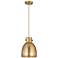 Newton Metal Bell 8"W Brushed Brass Corded Pendant w/ Brushed Brass Sh