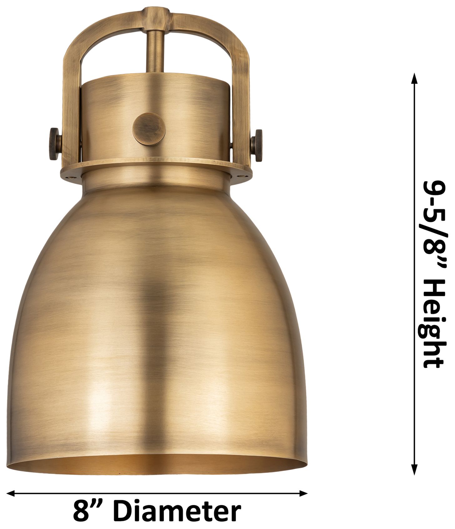 Image 4 Newton Metal Bell 8"W Brushed Brass Stemmed Pendant w/ Brushed Brass S more views