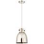 Newton Metal Bell 8"W Polished Nickel Corded Pendant w/ Nickel Shade