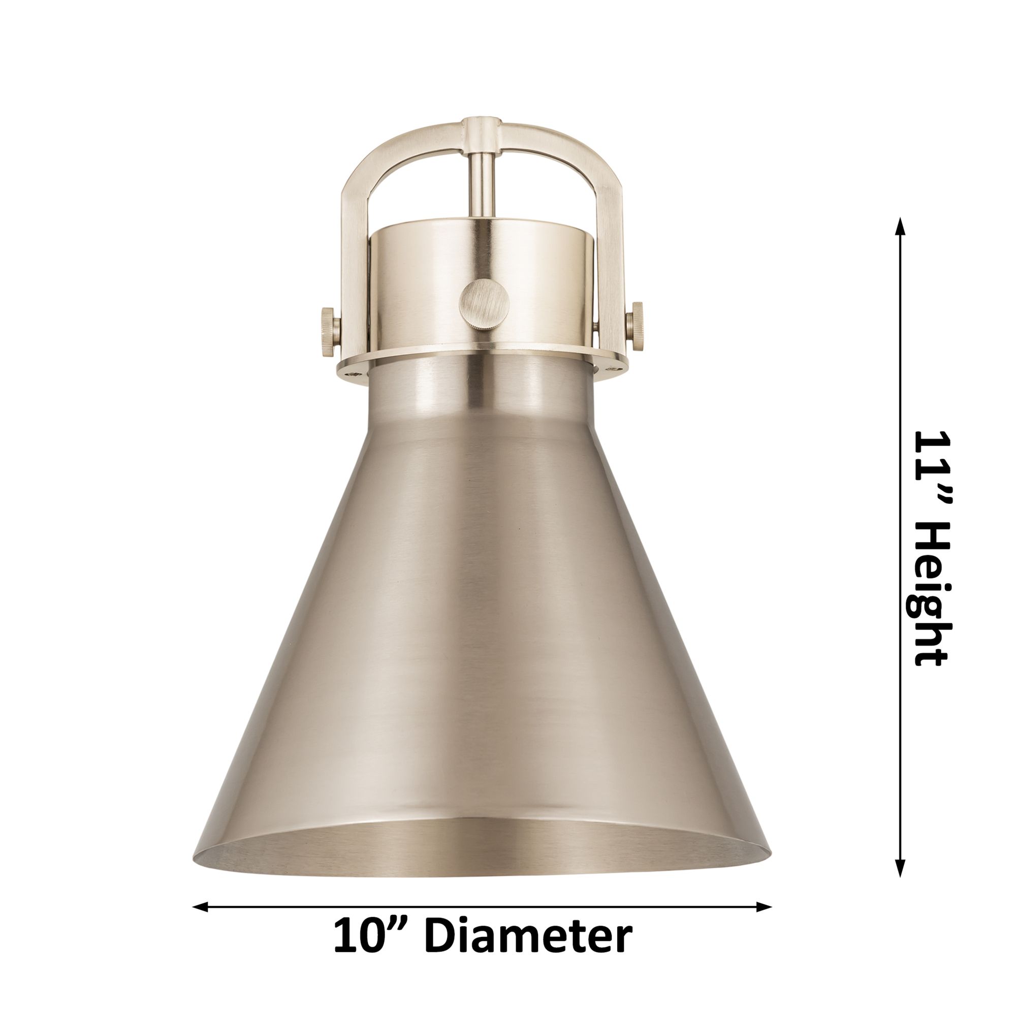Image 3 Newton Metal Cone 10"W Satin Nickel Stemmed Pendant w/ Matte White Sha more views