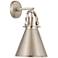 Newton Metal Cone 14.25" High Satin Nickel Shade Sconce