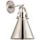 Newton Metal Cone 14.25"H Polished Nickel Sconce w/ Polished Nickel Sh