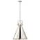 Newton Metal Cone 16"W Polished Nickel Stem Pendant