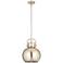 Newton Metal Sphere 10"W Satin Nickel Stemmed Pendant w/ Satin Nickel