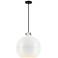 Newton Metal Sphere 18"W Matte Black Corded Pendant w/ Matte White Sha