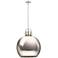 Newton Metal Sphere 18"W Polished Nickel Stemmed Pendant w/ Nickel Sha