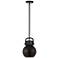 Newton Metal Sphere 8"W Matte Black Stem Hung Pendant w/ Matte Black S