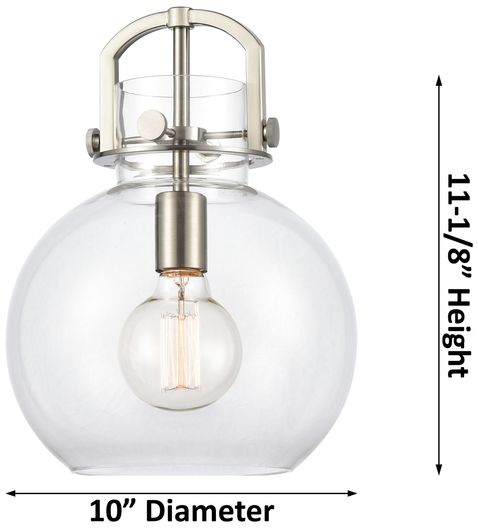 Image 3 Newton Sphere 10" Wide Cord Hung Brushed Brass Pendant With Smoke Shad more views