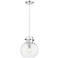 Newton Sphere 10" Wide Cord Hung Polished Nickel Pendant With Clear Sh