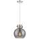 Newton Sphere 10" Wide Cord Hung Polished Nickel Pendant With Smoke Sh