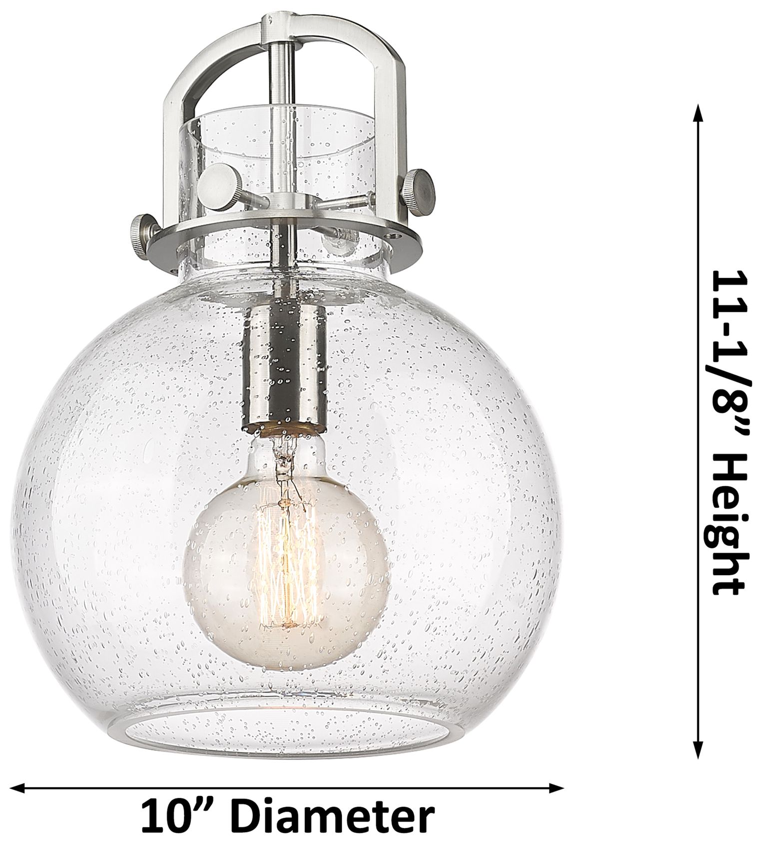 Image 6 Newton Sphere 10" Wide Stem Hung Matte Black Pendant With Clear Shade more views