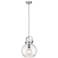 Newton Sphere 10" Wide Stem Hung Satin Nickel Pendant With Seedy Shade