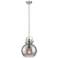 Newton Sphere 10" Wide Stem Hung Satin Nickel Pendant With Smoke Shade