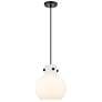 Newton Sphere 10"W Matte Black Mini Pendant w/ White Glass
