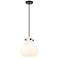 Newton Sphere 10"W Matte Black Mini Pendant w/ White Glass