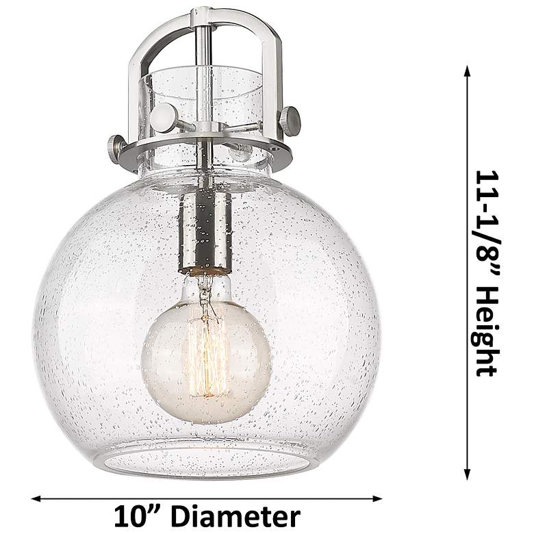 Image 2 Newton Sphere 10"W Champagne Stem Arched Mini Pendant With Seedy Shade more views