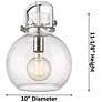 2_Newton Sphere 10"W Champagne Stem Arched Mini Pendant With Seedy Shade more views