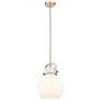1_Newton Sphere 10"W Champagne Stem Arched Mini Pendant With White Shade