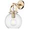 Newton Sphere 14"H Champagne Bronze Arched Wall Sconce With Clear Shade
