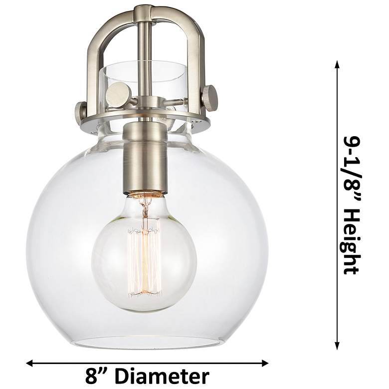 Image 2 Newton Sphere 14"H Champagne Bronze Arched Wall Sconce With Clear Shade more views