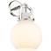 Newton Sphere 14" High Polished Nickel Sconce With White Shade