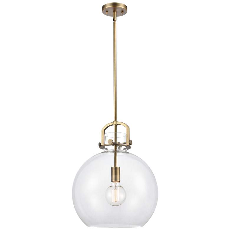 Image 1 Newton Sphere 14" Wide Brushed Brass Pendant Light