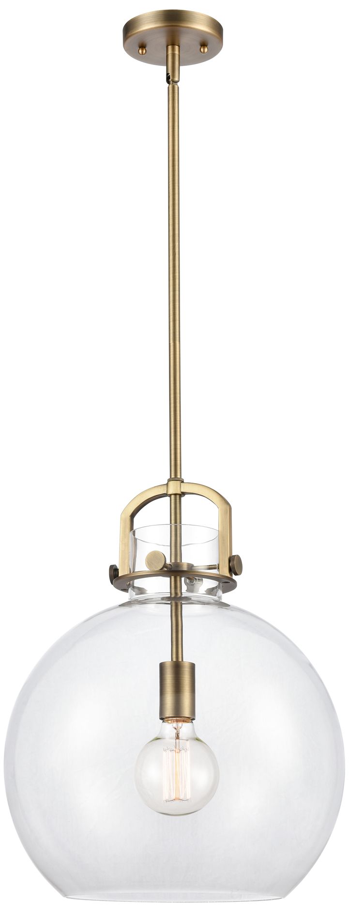 Image 2 Newton Sphere 14" Wide Brushed Brass Pendant Light