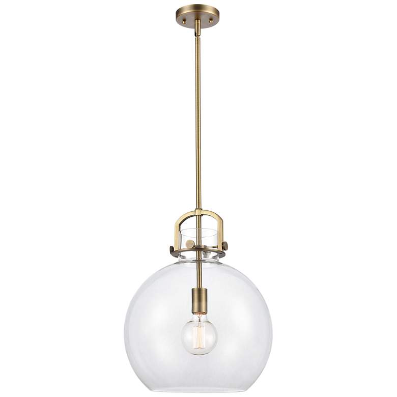 Image 2 Newton Sphere 14" Wide Brushed Brass Pendant Light