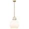 Newton Sphere 14" Wide Stem Hung Brushed Brass Pendant With White Shad